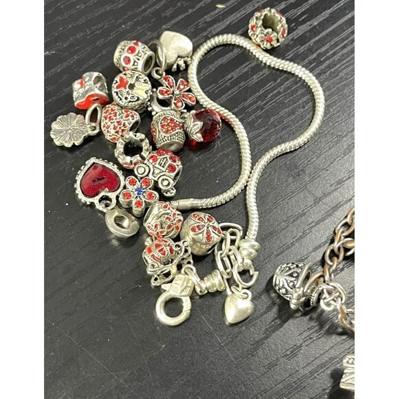 Charm Bracelets & Purple Gemstone Necklace Jewelry Set - Picture 2 of 7